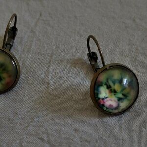 VINTAGE GLASS HANDMADE EARRINGS FROM POLAND!!!!!!!!!!!